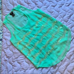 Rue 21 Sheer Sequin Tank Top